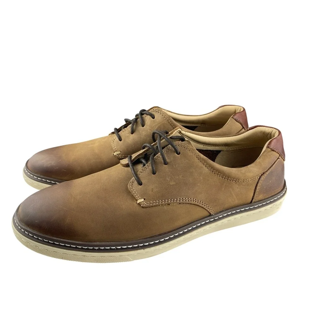 Johnston Murphy J&M Men's Oxford Shoes 8.5M Brown Sheepskin Leather Preppy